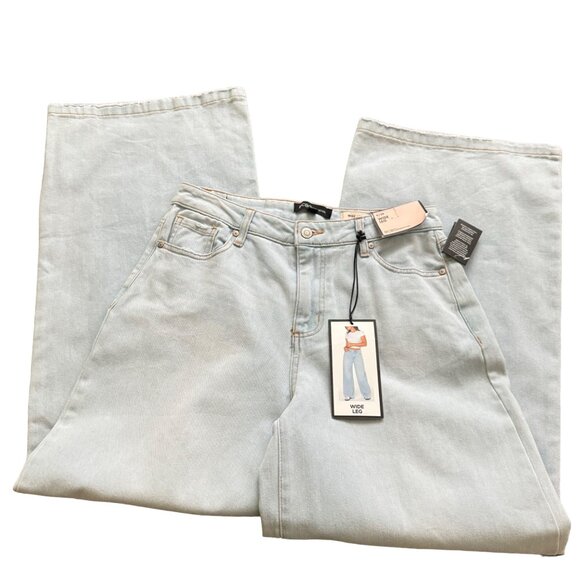 BCBGeneration Wide Leg High Waist Jeans Light Wash 9/29 lightblue 5 pockets new - Picture 12 of 13